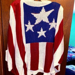 Women's American Flag Sweater Cardigan